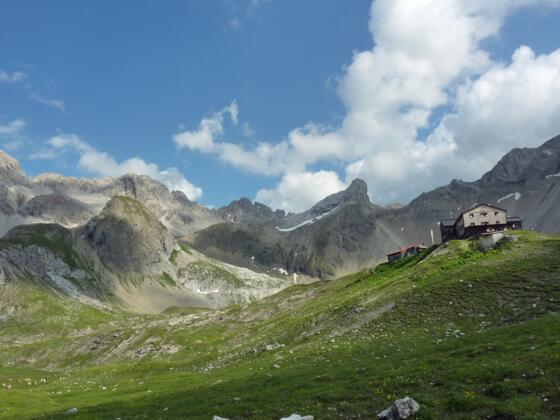 Die Memminger Hütte in den Lechtaler Alpen