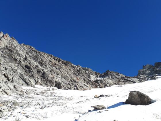 Scharte im Südwestgrat des Schwarzkopfes