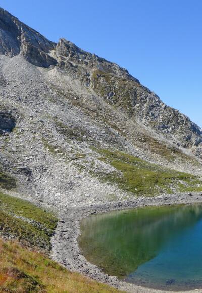 Austieg zum Gipfel der Schoberspitze über schottriges Gelände