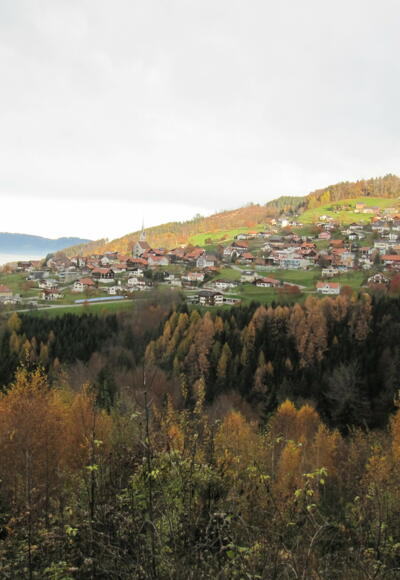 Herbstlicher Blick auf das "Kriasidorf" Fraxern
