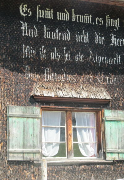 Inschrift auf einem der letzten Walserhöfe in Furx