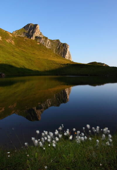Der Schuhflickersee kurz nach Sonnenaufgang