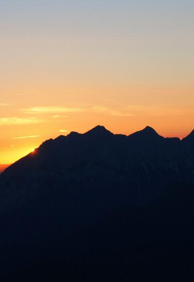 Sonnenaufgang auf der Hütte 1966m
