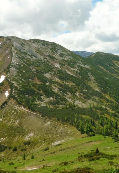 Anstieg auf das Spazeck 2065 m.