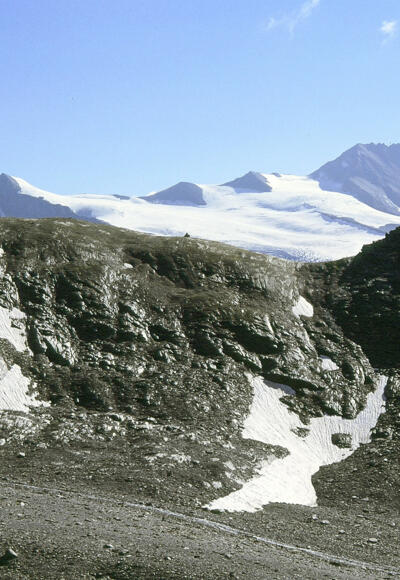 Glocknerblick, Blick zum Großglockner, davor Gradetzsattel