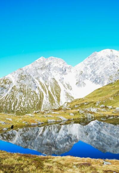 Essersee mit Stierkarkopf, Wildkarhöhe und Rothron (von links)