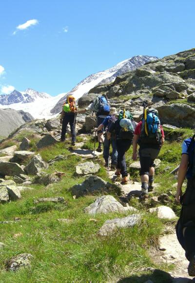 Gleich hinter dem Taschachhaus: Der Gletschersteig