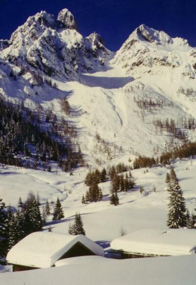 Gebiet der Hofalmen mit Blick zur Bischofsmütze