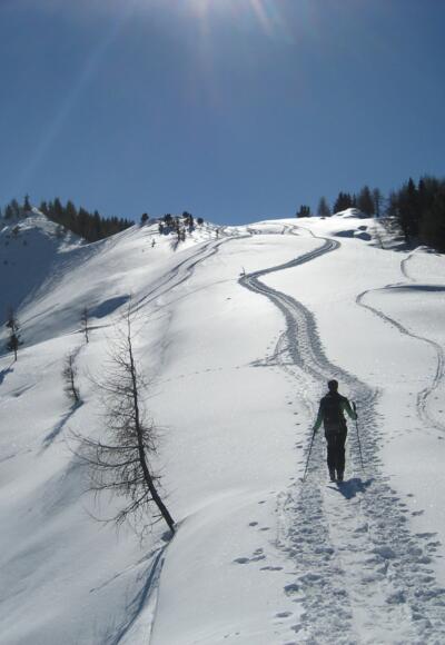 Nordgrat der Spießnägel mit Gipfelkreuz
