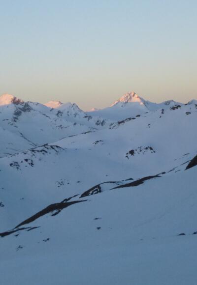 Sonnenaufgang gegen Similaun und Finelspitze