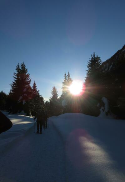 Aufstieg in der Abendsonne