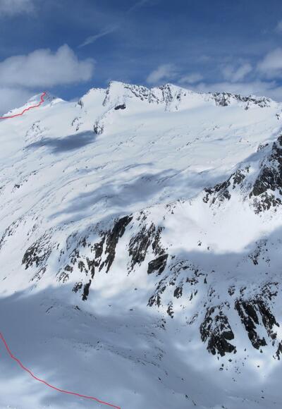 Route zum Gr.Geiger vom Rostocker Eck gesehen