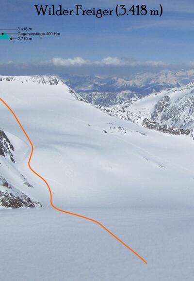 Wilder Freiger Skiüberschreitung Topo