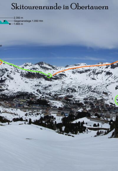 Skitourenrunde in Obertauern - Topo - Übersichtsbild