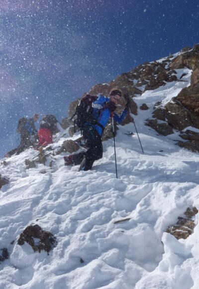 Abstieg zum Skidepot