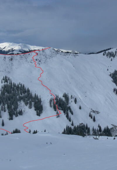 Hahnenkampl: Anstieg rechts, Abfahrt links