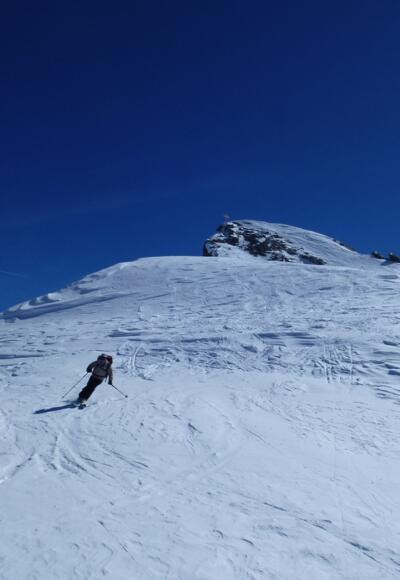 Abfahrt vom Gipfel des Hinteren Seelenkogels 3470m