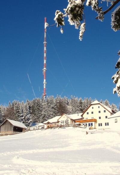 Giselahaus auf 895m mit Sender.