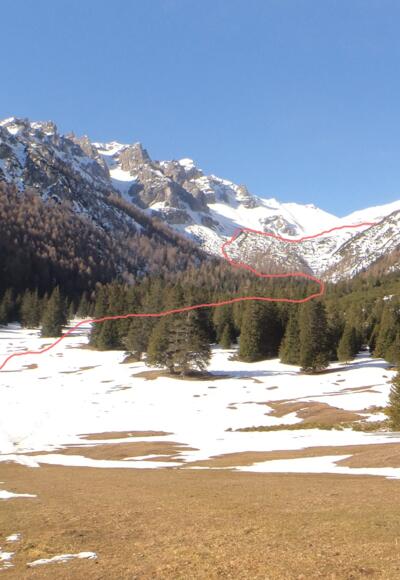 Hier der Ausgangspunkt der Ochsenalm, im Hintergrund die Matreier Grube.