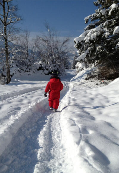 Winterwandern auf der Brazer Allmein - auch schon die ganz Kleinen sind dabei!