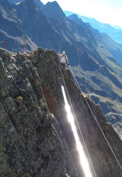 Seilbrücke am Glödis-Klettersteig