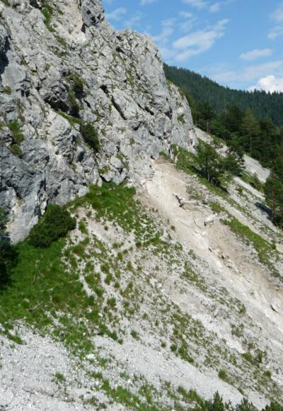 Querung hoch über der Kranebitter Klamm