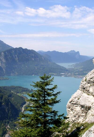 Blick zum Mondsee am Anstiegsweg