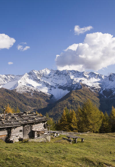 Alpenpanorama von den Holzerböden aus gesehen - Panorama alpino visto dal Holzerböden
