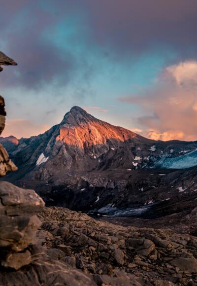 Atemberaubender Sonnenuntergang mit Blick auf die Schesaplana.