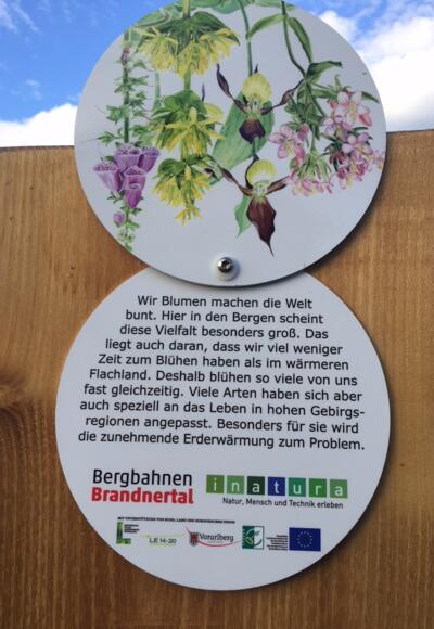 Interessante Informationstafeln am Pflanzenwelten-Weg