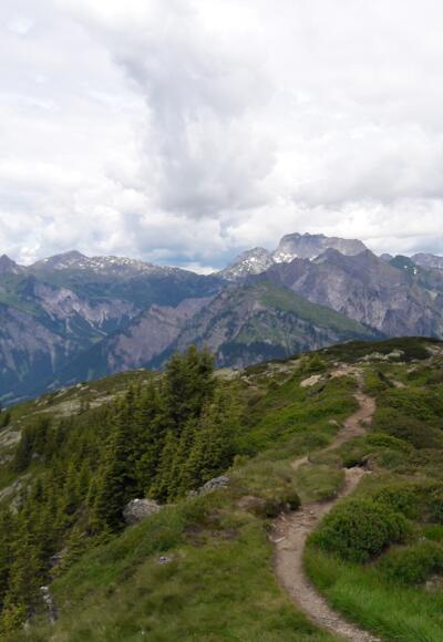 Blick Richtung Rote Wand/Lechquellengebirge