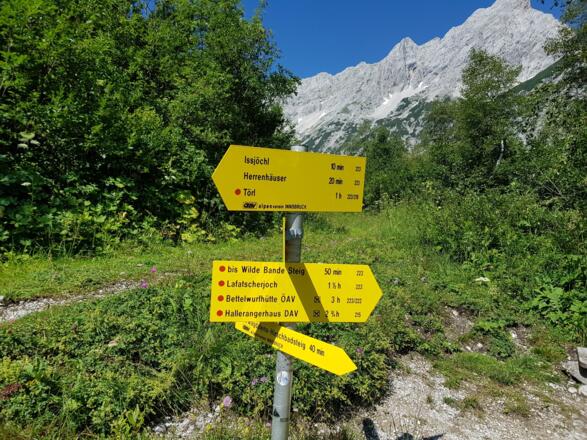 Wegweiser am Issanger