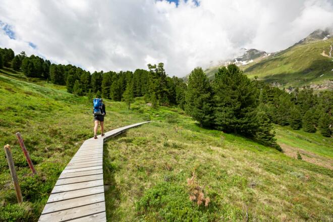 Wunderschön angelegter Pfad über Stege.