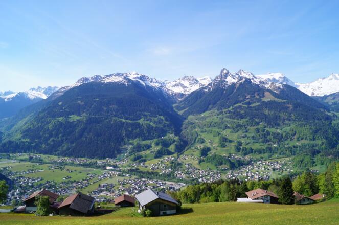 Ausblick von Bartholomäberg nach Schruns-Tschagguns