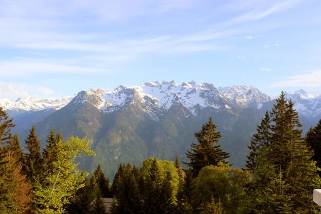 Blick auf den Rätikon vom Alpengasthof Muttersberg