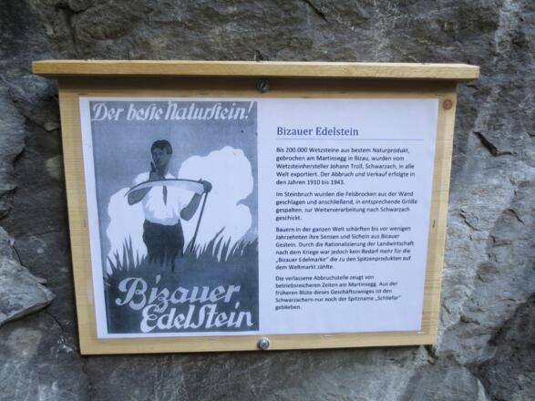 Tafel bei der Wetzsteinhöhle