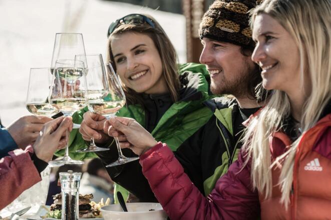 Pause bei der Winterwanderung