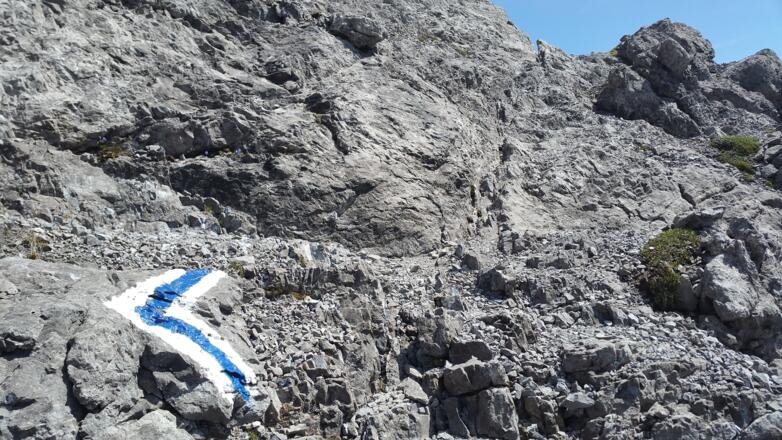 Der Weg vom Saulajoch zum Saulakopf ist gut markiert
