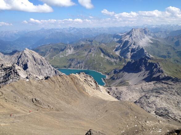 Blick hinunter Richtung Lünersee