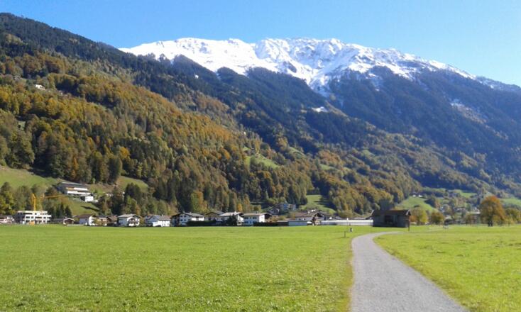 im Schrunser Feld - Blick auf das Hochjoch