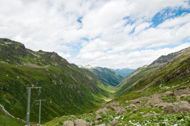 Blick von der Tübinger Hütte talauswärts
