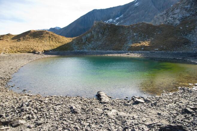 Tiefer Wasserstand im Herbst