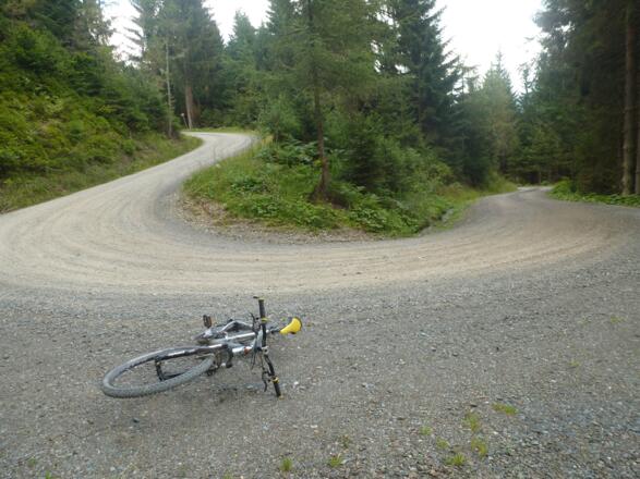 Man nimmt durchwegs angenehme Steigung unter die Reifen.  