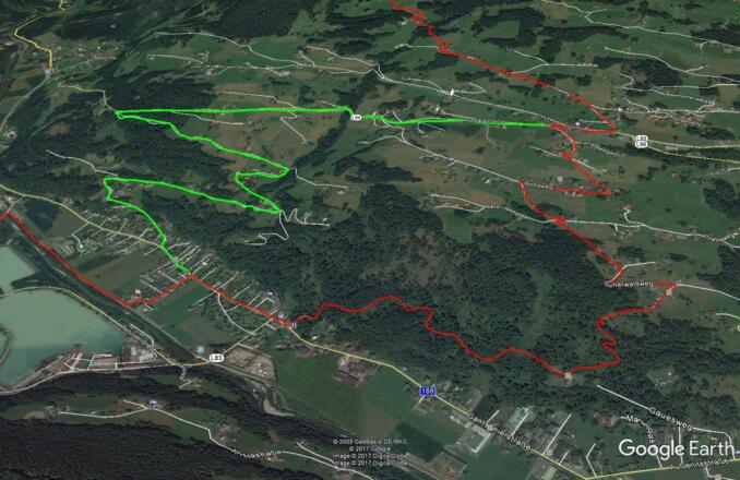 Bartholomäberg - Rot eingezeichnete Strecke nur am Renntag befahrbar!