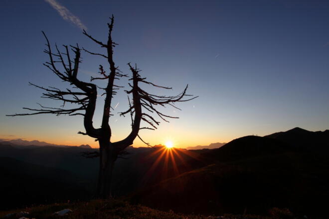 Sonnenuntergang auf der Loosbühelalm