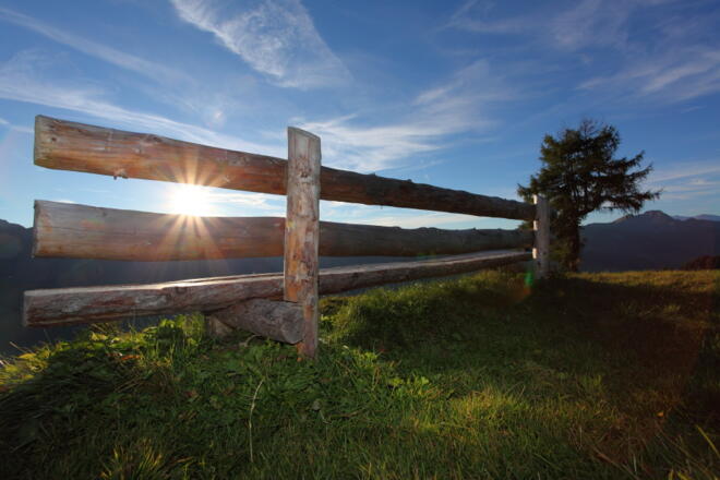 Aussichtsbank auf der Bichlalm