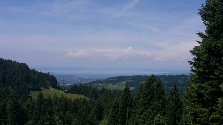 Blick auf den Bodensee kurz vor der Berchtoldshöhe