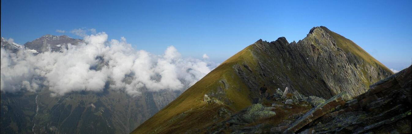 Blick vom Grat Richtung Klemerbrettkopf