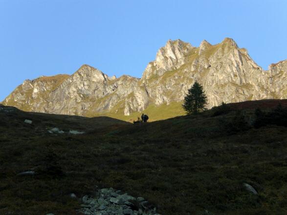 Wanderer in der Morgensonne