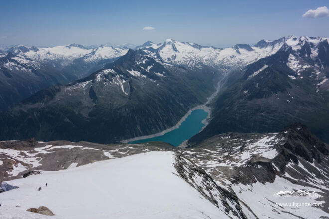 Der Schlegeis Stausee im Winter